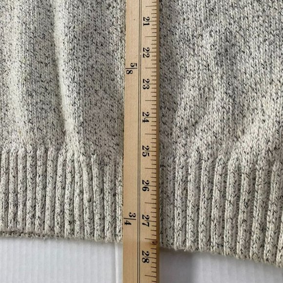 Chaps Mens Cream and Brown Tweed Knit Sweater with 1/4 Zipper Size XL/T Academia - Picture 9 of 12